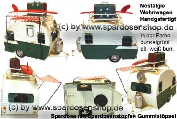 Nostalgie Wohnwagen dunkelgrün Gesamt